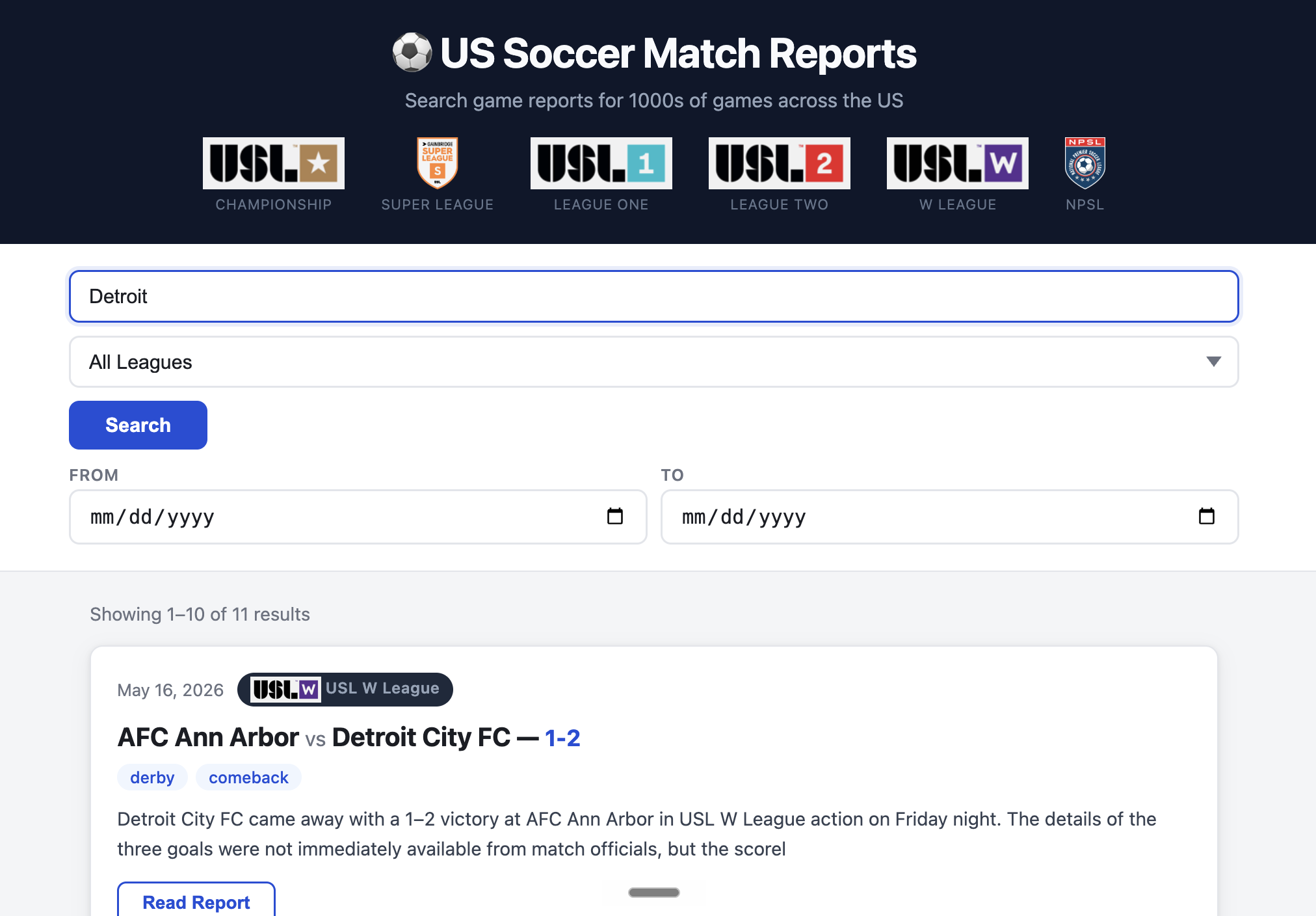 FN365 Reports database screenshot